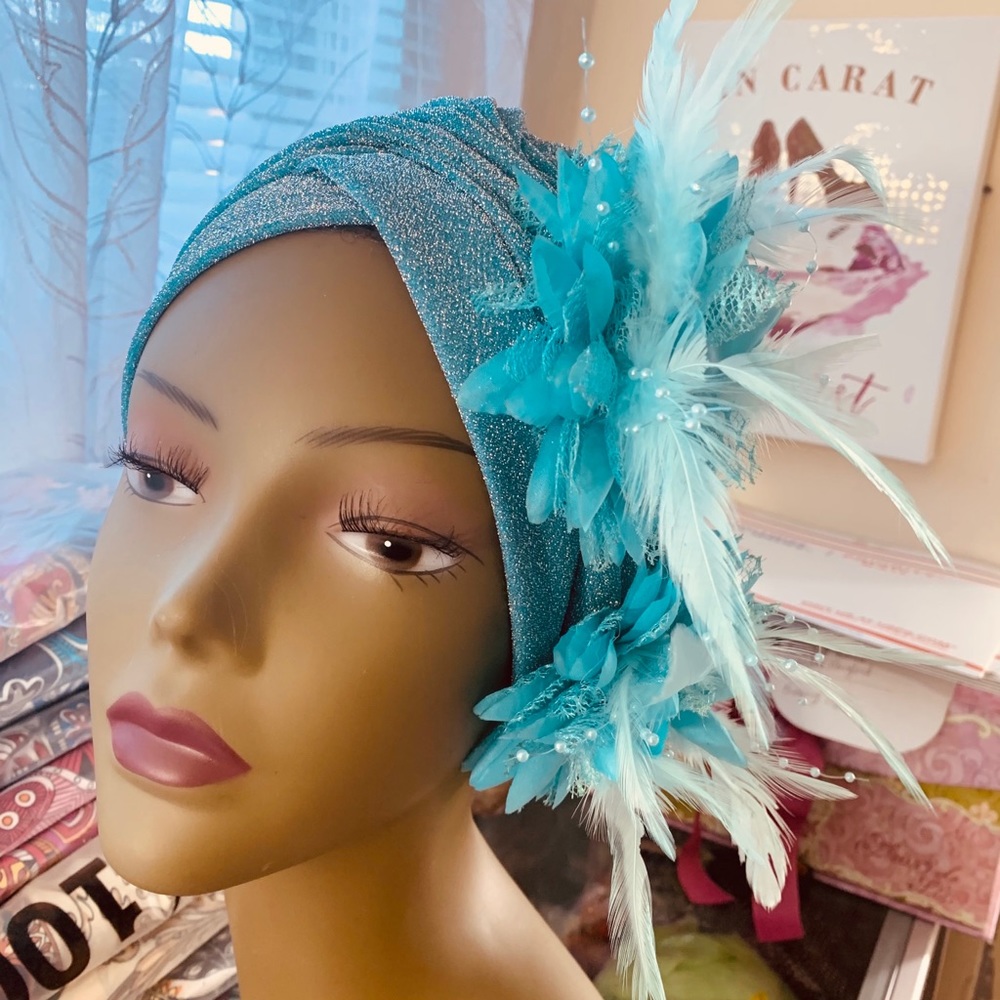 Glitter Feather hat